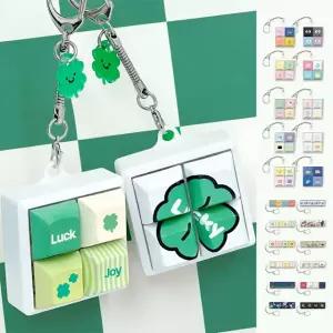 네잎클로버 키캡 키링 키보드 커스텀 열쇠고리 청축 클릭커 클리커 딸깍이