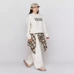 여성트레이닝바지 지오다노 기모 일자츄리닝 겨울 스트레이트 테리팬츠 415961