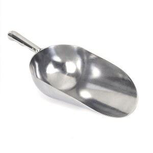 튼튼한 주조 알루미늄 주방 스쿱 - 얼음, 사탕, 팝콘, 커피 원두, 밀가루 및 애완동물 사료용 방청 인체공학적 S-핸들 아이스 큐브 내구성 상업용 등급 디자인(L 24온스