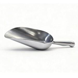6 OZ 주조 알루미늄 유틸리티 스쿱, 아이스 버킷, 바, 주방용 일체형 얼음 밀가루, 설탕, 팝콘, 개 사료용 다용도 식품 스쿱(실버) (6OZ)