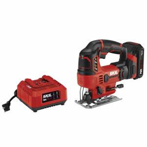 SKIL PWR CORE 20V 7/8인치 스트로크 길이 직소, 2.0Ah 20 리튬 배터리 및 충전기 포함 - JS820302