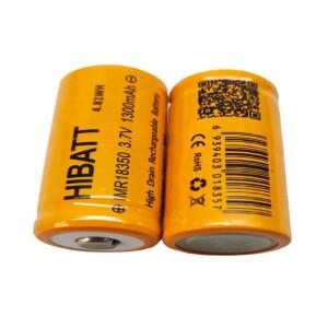 2pcs HIBATT IMR18350 충전식 리튬 배터리 3.7V 1300mAh