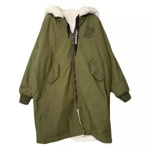 라이프워크 양면 카키 화이트 뽀글이 야상 패딩 F