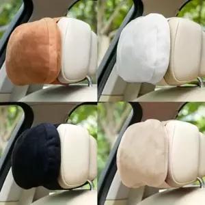 1+1 고급 스웨이드 자동차 헤드레스트 차량용 목쿠션 목베개
