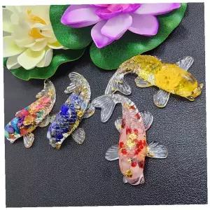 크리스탈 잉어 장식품 투명 유리 물고기 풍수 인테리어 소품 개업 선물