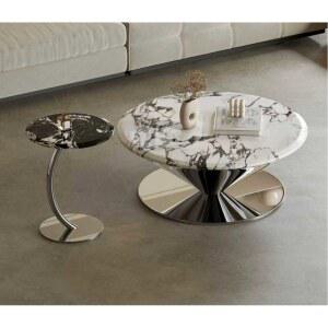 대리석 커피 테이블 거실 접이식 90X90cm 120 15mm 50 클리어