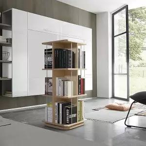 VONI 자작원목 인테리어 회전책장