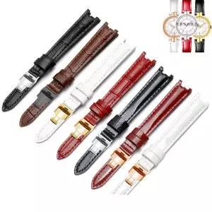 여성용 소가죽 스틸 나비 버클 시계 밴드 오목한 인터페이스 Tissot Flamenco Trendt094 용 가죽 액세서리