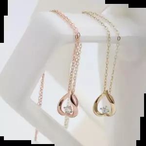 생일선물목걸이 큐빅 링 베이직 금 목걸이 14K 45cm