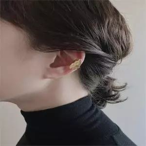 [토끼귀상점] 모던 은은 무광 해머링 오벌 이어커프 귀찌