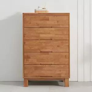 G412 고무나무 원목 5단 서랍장 800 1color