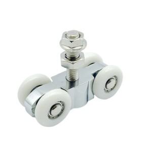 1pc 고강도 아연 합금 4 륜 자동 정지 도르래 주방 슬라이딩 도어 휠 나무 문 트랙 단일