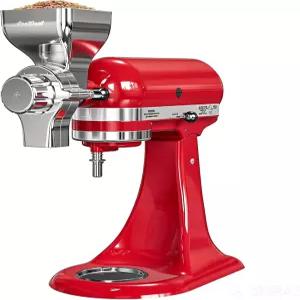 키친에이드 스탠드 믹서용 금속 곡물 밀 부착 - 12레벨 그라인드 조정 분쇄를 위한 전체 구조 향신료 등