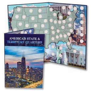 주 쿼터 코인 컬렉션 북 폴더 지도 홀더 앨범, 성인 또는 수집가를 위한 교육 선물, 친구, 그 그녀를 생일 선물 기념품 (코인 없음)