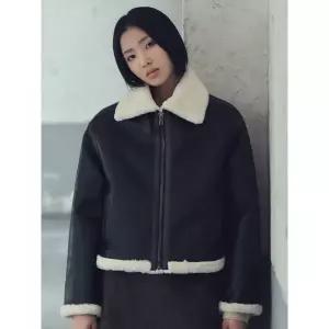 탑텐 여성 무스탕 재킷_MSE4KG2901