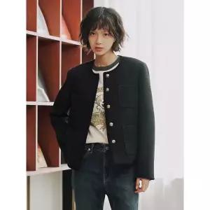 탑텐 여성 트위드 노카라 재킷_MSF4KG2502