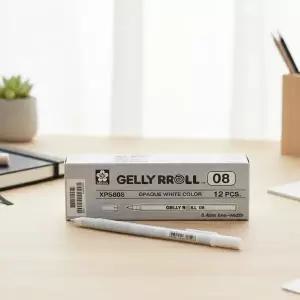 다이어리 꾸미기 젤리롤펜 파인 0.8mm 화이트 1다스