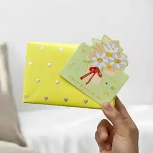 고품질 입체형 꽃 편지지 그린 손편지 카드 감성 (WFKG2BC)