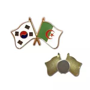 [아트박스]/로고마크 한국-알제리 국기교차 뱃지 (자석형)