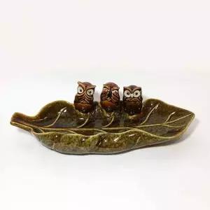 세마리 FUJ034W5 부엉이 접시 장식소품 86071