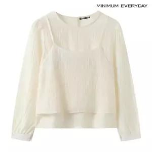 [롯데백화점]미니멈 [미니멈 에브리데이]링클 시어 블라우스 뷔스티에 세트 (EC1BA005D)