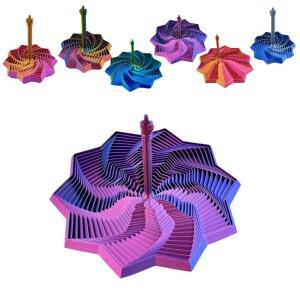 3D 프린팅 확장형 감각 완구 스타 모델 시각적 착시 벌집 회전 나선형 별 모양 장난감 스트레스 해소용