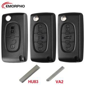 EMORPHO 푸조 207 307 308 407 607 807 시트로엥 C2 C3 C4 C5 C6 Berlingo Xsara HU83 VA2 플립 원격 자동