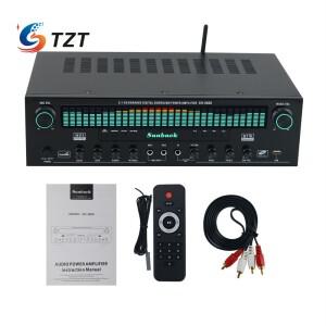 TZT SR-3800 1000W 220V 블루투스 앰프 5.1CH 노래방 디지털 서라운드 파워 앰프(블루/그린 스크린)