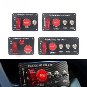 12V 탄소 섬유 점화 스위치 패널 엔진 시동 버튼