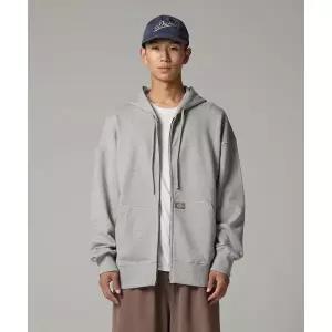 [국내 매장품] DICKIES 베이직 로고 후드 집업 Melange Gray 198002