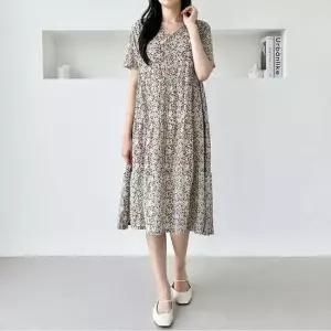 여름치마 까실이원피스 여름 마실원피스 브이넥