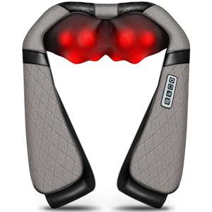 블루 엘프 시아츠 일렉트릭 넥 백 마사지 베개 3D 열로 어깨 허리 발 다리 근육 를 위해 사무실과 가정에서 휴식을 취하세요 회색
