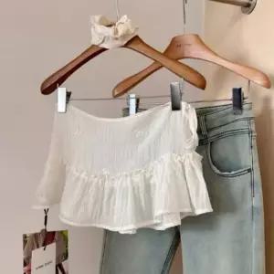 여성 레이어드 페이크 스커트 화이트 1P 힙커버 랩업 레이어드스커트