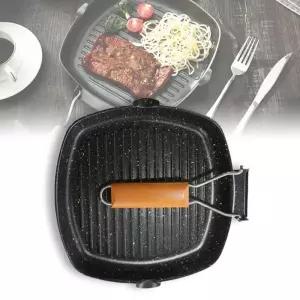 손잡이 접이견고한식 캠핑 후라이팬 가정용 사각 프라이팬