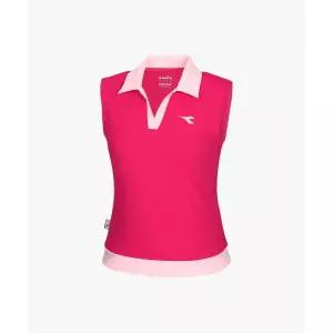 디아도라 diadora 크로스코트 콘트라스트 카라 슬리브리스 PINK D4222TSL96PKD 417652