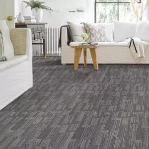 리타 카펫 타일 재사용 가능한 24인치 x 사각형 실내/외 0.25인치 파일 높이 루프 미끄럼 방지 쉬운 DIY