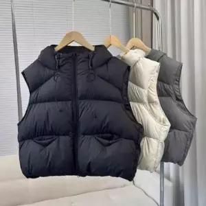후드 방한 루즈핏 패딩조끼 베스트 퀼팅 퍼프 간절기 숏 크롭