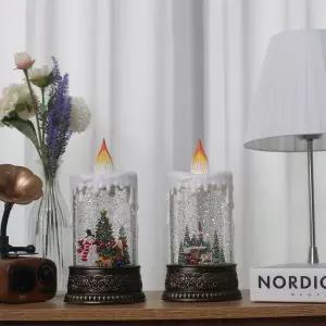 /비솜 눈사람 촛대 대형 오르골 크리스마스 무드등 선물