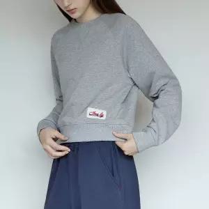 [이네스바이][이네스바이] 자수와펜 맨투맨 멜란지그레이 IFDMM00892