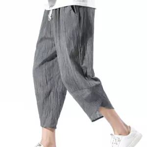 모시바지 삼베 7부 그레이 여름 리넨 에어컨 마바지 얇은