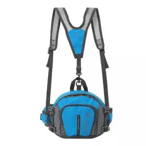 4way 등베스트산용 숄더 힙색 등산 가방 블루