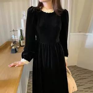 샤프롱 벨벳 롱 원피스