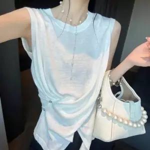 이쁘다요 티 나시 여성 블라우스 민소매 여름 탑 슬리브리스 WFLPXYZ