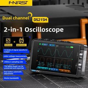 FNIRSI DS215H 휴대용 소형 Hd 스크린 디지털 오실로스코프  신호발생기 2IN1 듀얼채널 50MHZ 자동 Oscilos