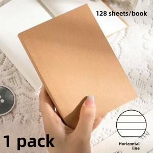 신형 포켓 A6 노트북 두꺼운 줄무늬 빈 그리드 크래프트 종이 커버 256페이지 128장