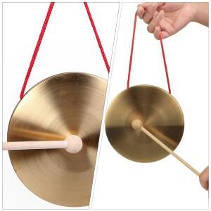 1세트 미니 구리 공 수제 내구성 타악기 순수한 시끄러운 청각 교수형 로프 파티 행사 뮤지컬