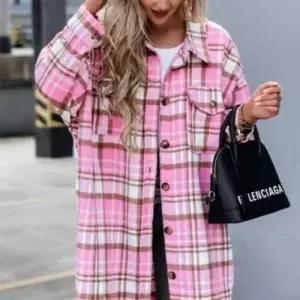 체크 오버핏 여자 노기모 롱셔츠 롱남방 가을 WFLPSMM