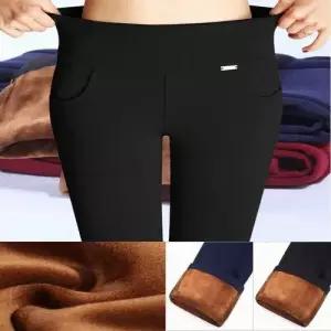 바지 여자 팬츠 슬림핏 안감 밴딩 융털 트레이닝바지 WFLPTRE