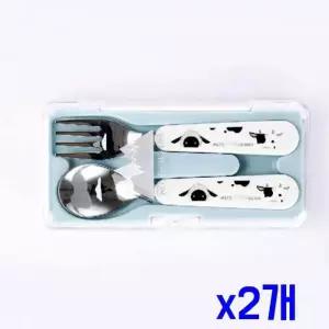 [에이치플러스몰]WL 스텐 스푼포크 깔끔 케이스 세트 x2개 스푼포크세트