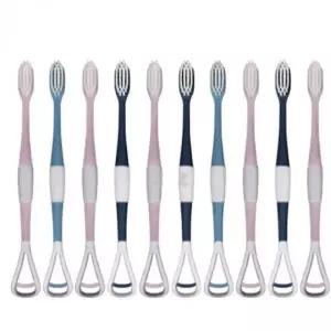 혀청소 브러쉬 2in1 구강 건강 칫솔 10개입 혀 클리너 양치용 (WFKIMN3)